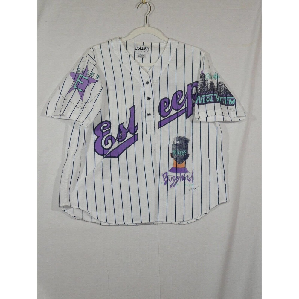 VTG 90s Esleep Pajama Top WLOL Minnesota St Paul Wake Up The Party Small